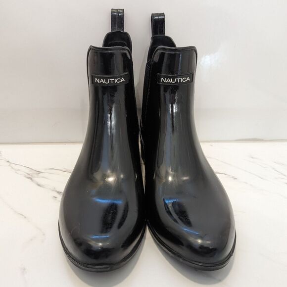Nautica Short Black Women's Ankle Rain Boots Size 9 - Picture 1 of 7